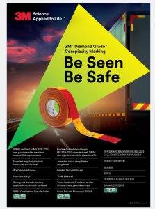 3M DG CONSPICUITY MARKING RED & YELLOW( 2”X 6”)